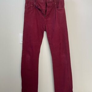 Men’s Rag and Bone Red Corduroy Pants